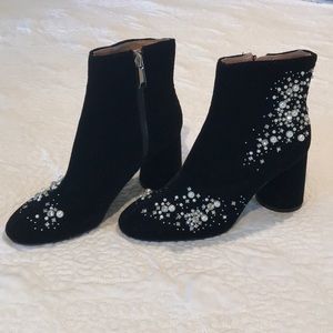 Zara black suede ankle boots